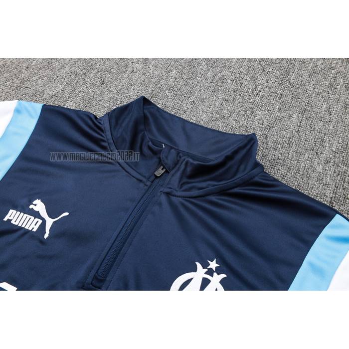 Tuta da Track de Felpa del Olympique Marsiglia 2023-2024 Blu Oscuro